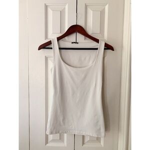 Basic White Square Neck Sleeveless Top